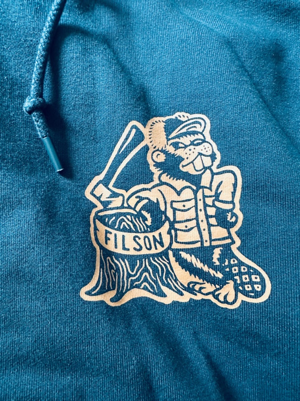 Filson & Kyler Martz Tattoo Hoodie Swestshirt Beaver Art RARE Mens Small - Picture 7 of 8